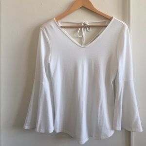Ann Taylor Loft cream bell sleeve sweater size PS